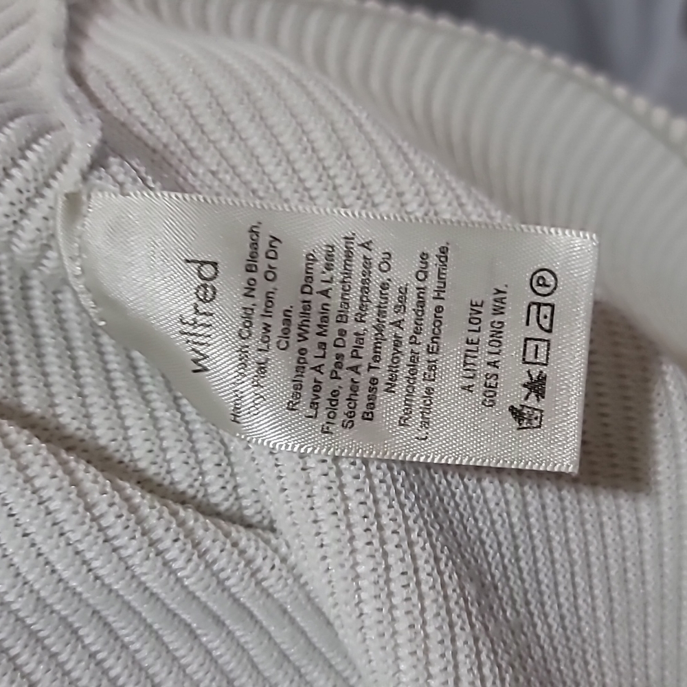 WILFRED Ribbed Viscose Linen Blend Parachute Drop Shoulder Top Blouse - Picture 8 of 9